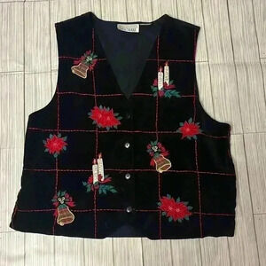 Vintage Embroidered Christmas Vest